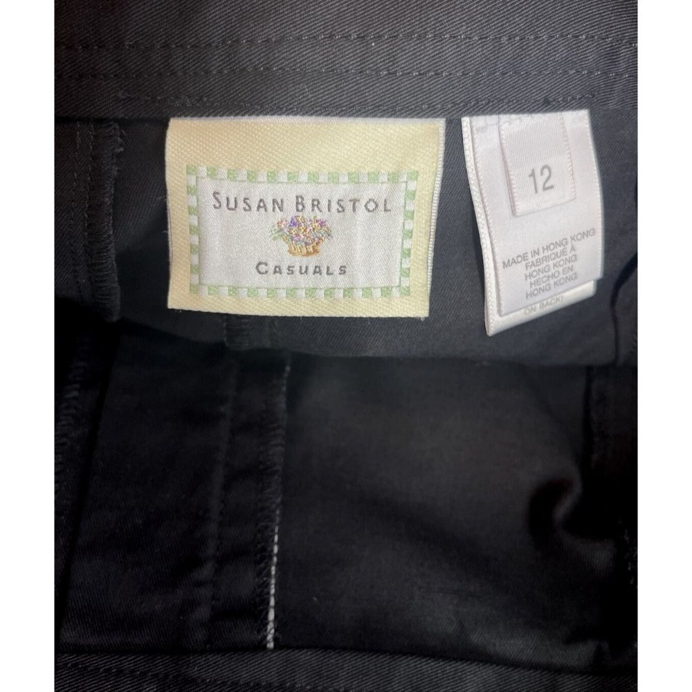 NEW Susan Bristol Mom Shorts Womens 12 Black Bermuda Cotton‎ High Waist 90s - Picture 3 of 8